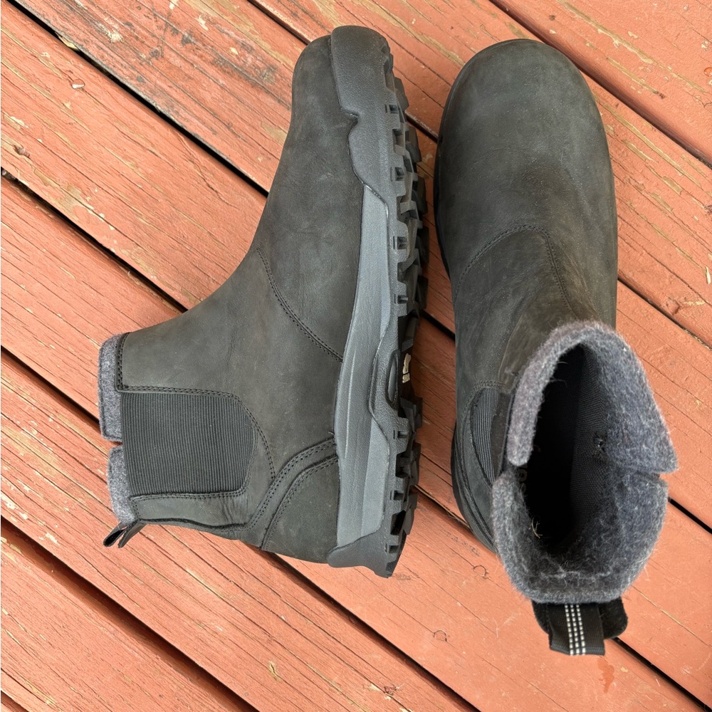 Sorel Mens Paxson Leather Chelsea Boots Size 10 Black Waterproof Insulated